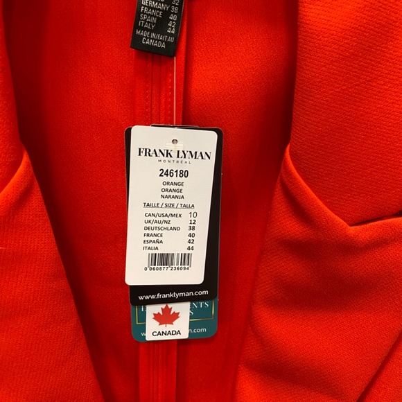 NWT Frank Lyman orange blazer size 10  $306 - Picture 6 of 6